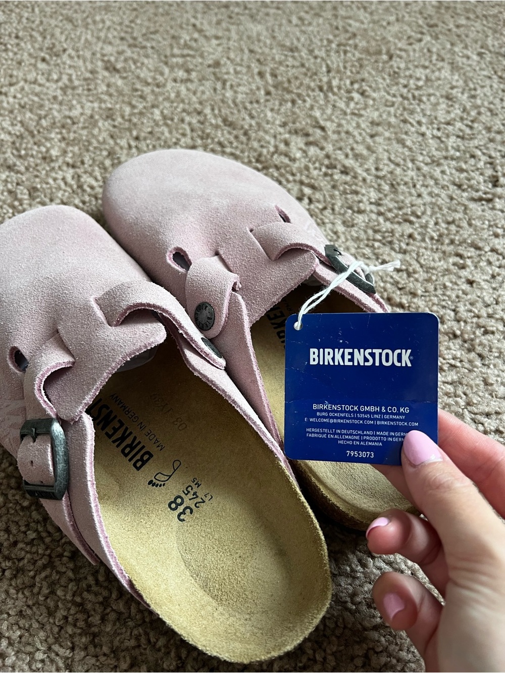 Birkenstock X Stussy Blush Pink Suede Clogs - Picture 3 of 4
